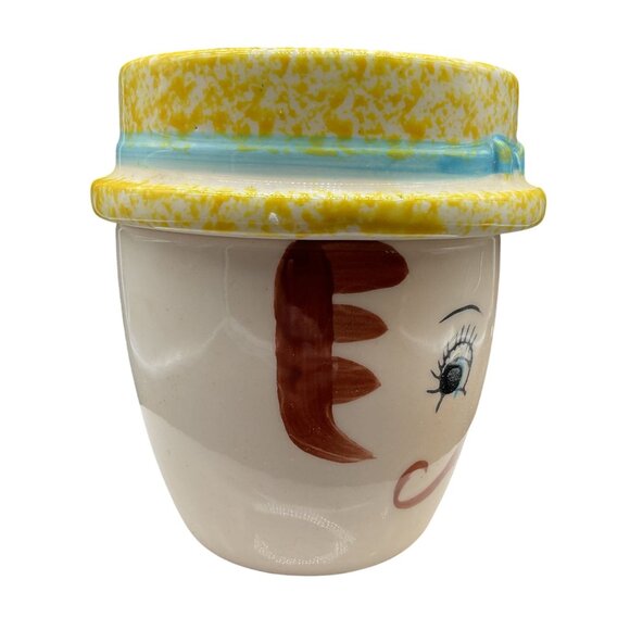 Vintage Ceramic Mug & Ashtray Set With Yellow Hat Design "For Pop Only" 4.25" H - Picture 2 of 7